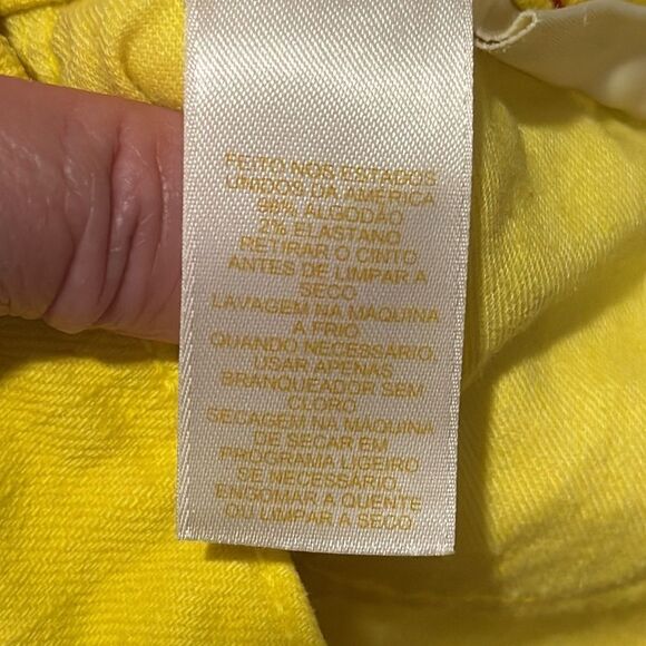 Kate Spade Play Hooky Broome Street Yellow Stretch Denim Capri Pants Sz 29 - Picture 13 of 13